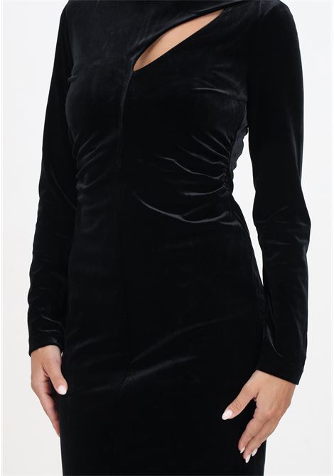 Abito midi nero da donna in velluto ARMANI EXCHANGE | 6DYA76YJ9WZ1200